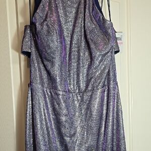 Shimmering Silver and Purple Dress